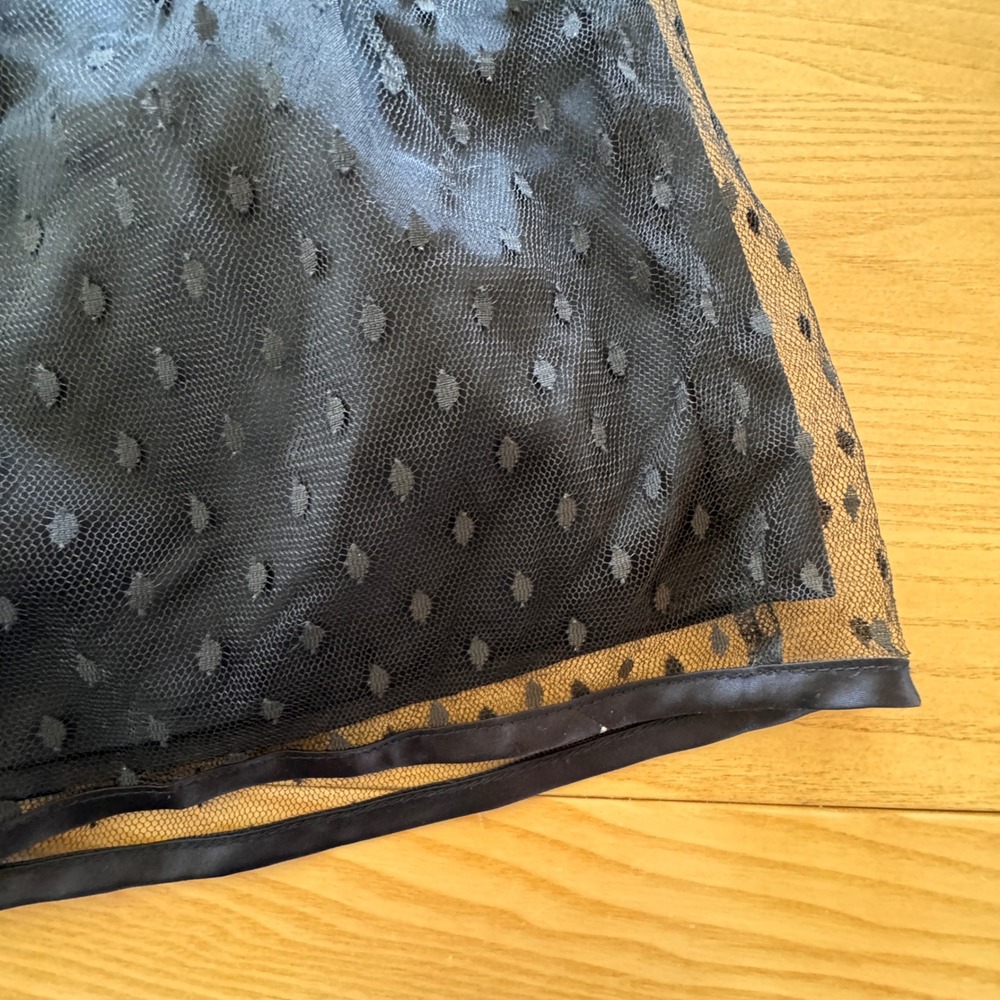 Vintage You Babes Skirt Womens Medium Black Mesh Polka Dot Tulle Goth Indie - Picture 2 of 10